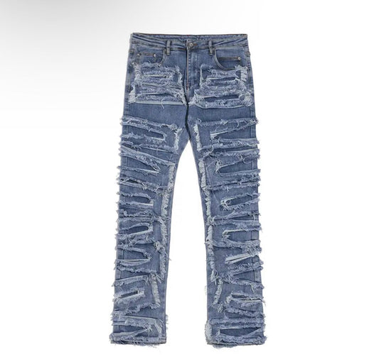 DISTRESSED FLARE - BLUE