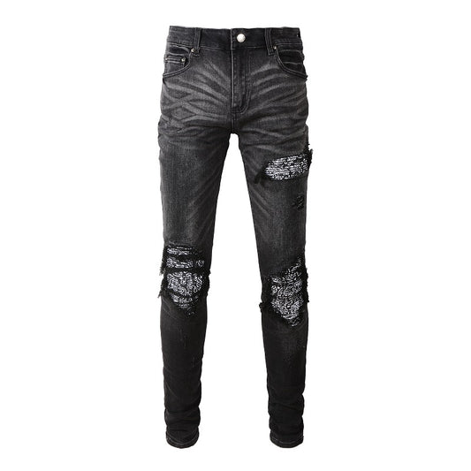 BLACK BANDANA DENIM