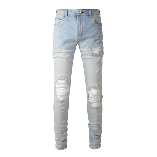 BIKER DENIM - WHITE PATCH